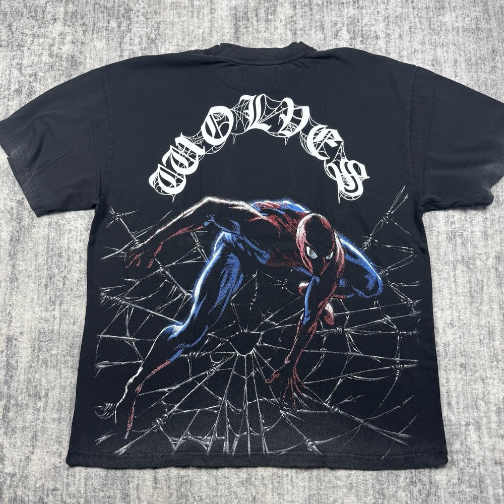 Marvel Darc Sport With Great Power Spider-Man Black Crew Neck T-Shirt Size XL